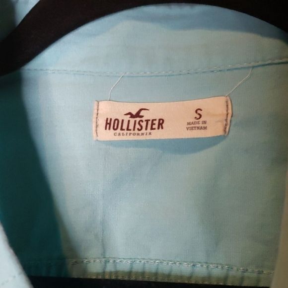 Men's Aqua Hollister Button Down Shirt - Picture 6 of 7